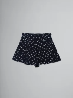 Kids>Marni Crepe Fabric Trouser-skirt With Stardust Print BLACK