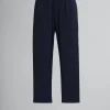 Pants>Marni Cropped Trousers In Blue Tropical Wool BLUBLACK