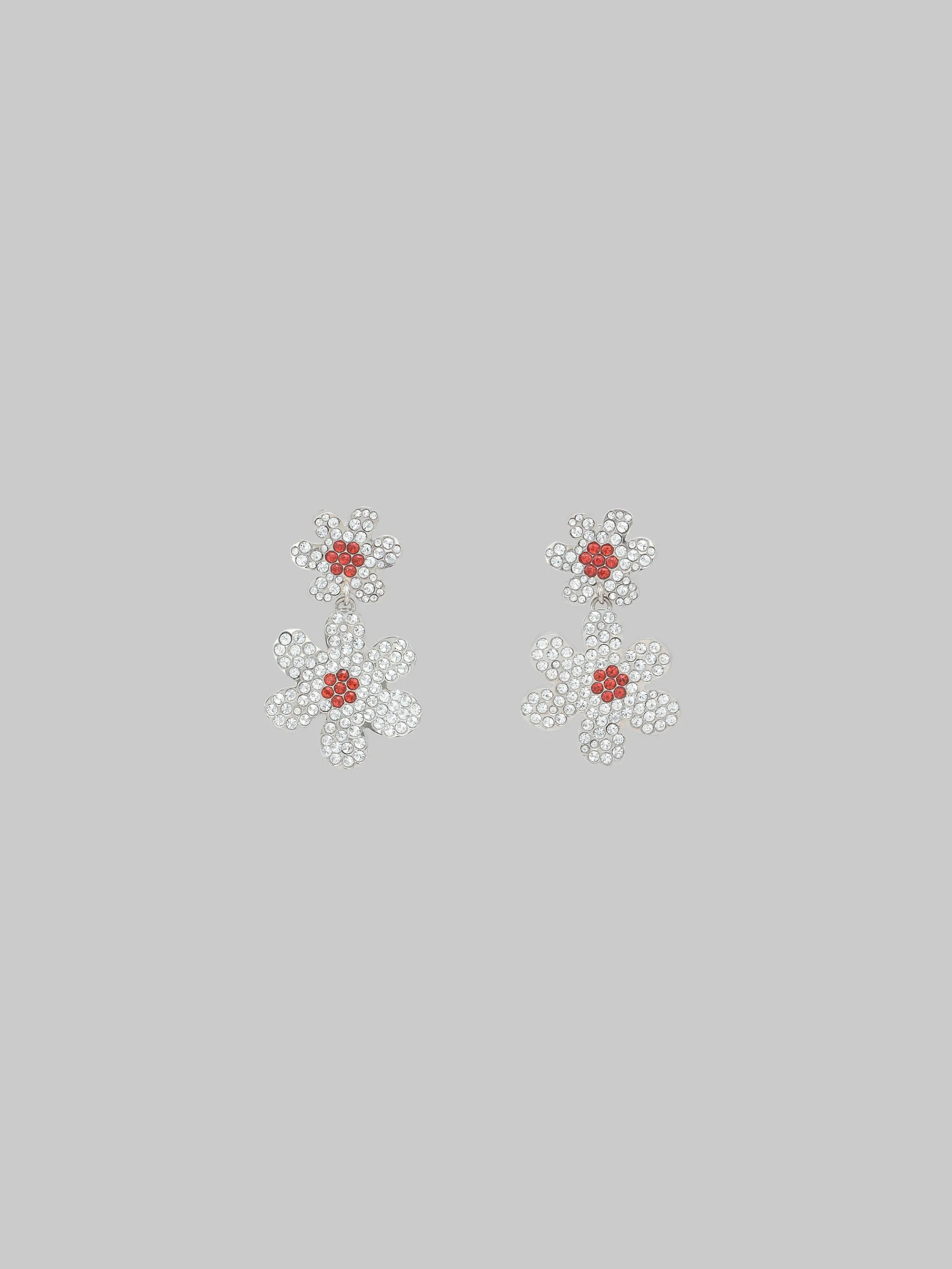 Earrings>Marni Daisy Drop Earrings With Pavé Rhinestones GLASS
