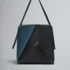 Shoulder Bags>Marni Deep Blue And Black Leather Reverse Hobo Bag OPAL/BLACK