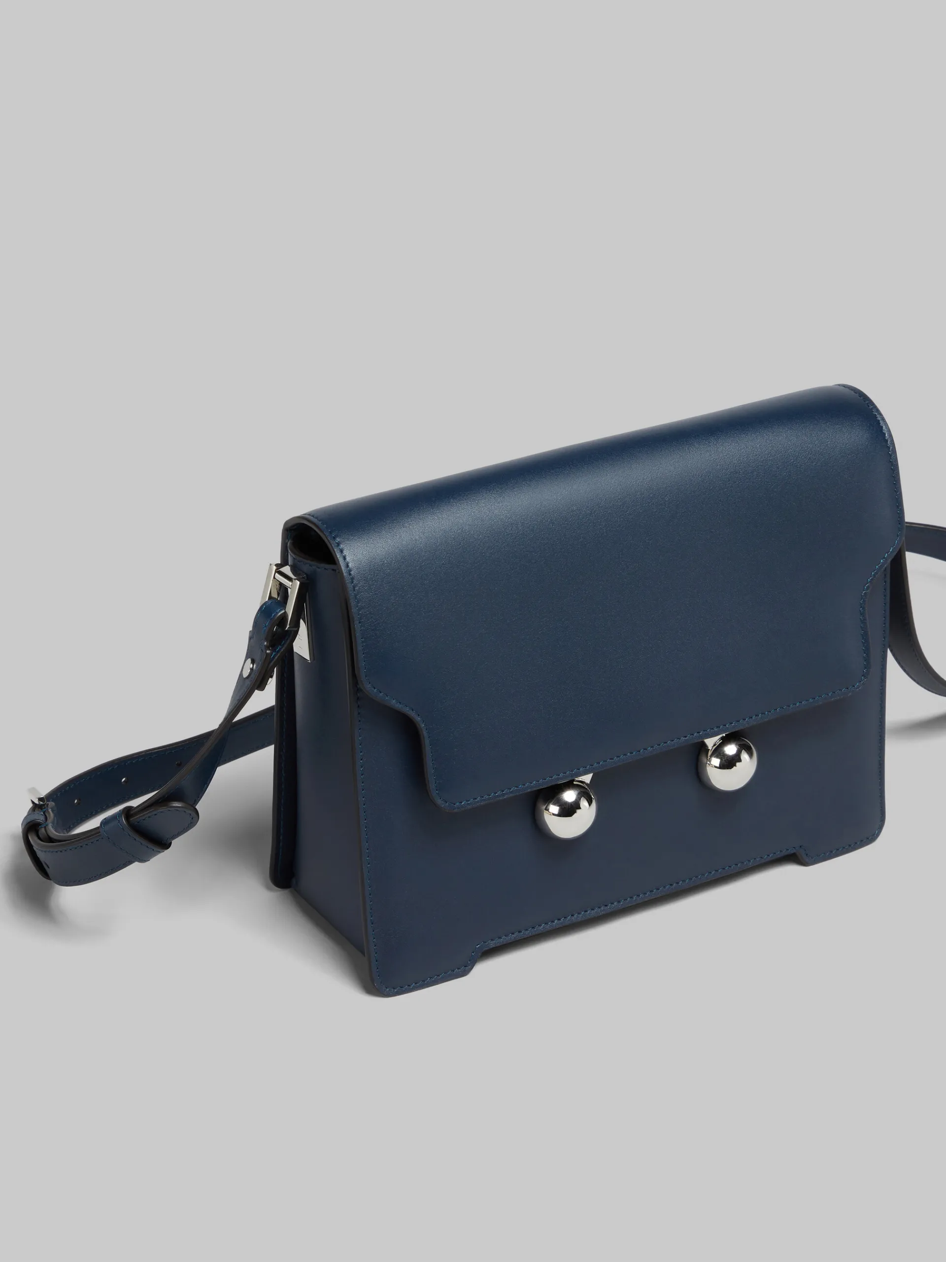 Trunkaroo Bag | Crossbody Bags>Marni Deep Blue Leather Trunkaroo Medium Shoulder Bag NIGHTBLUE