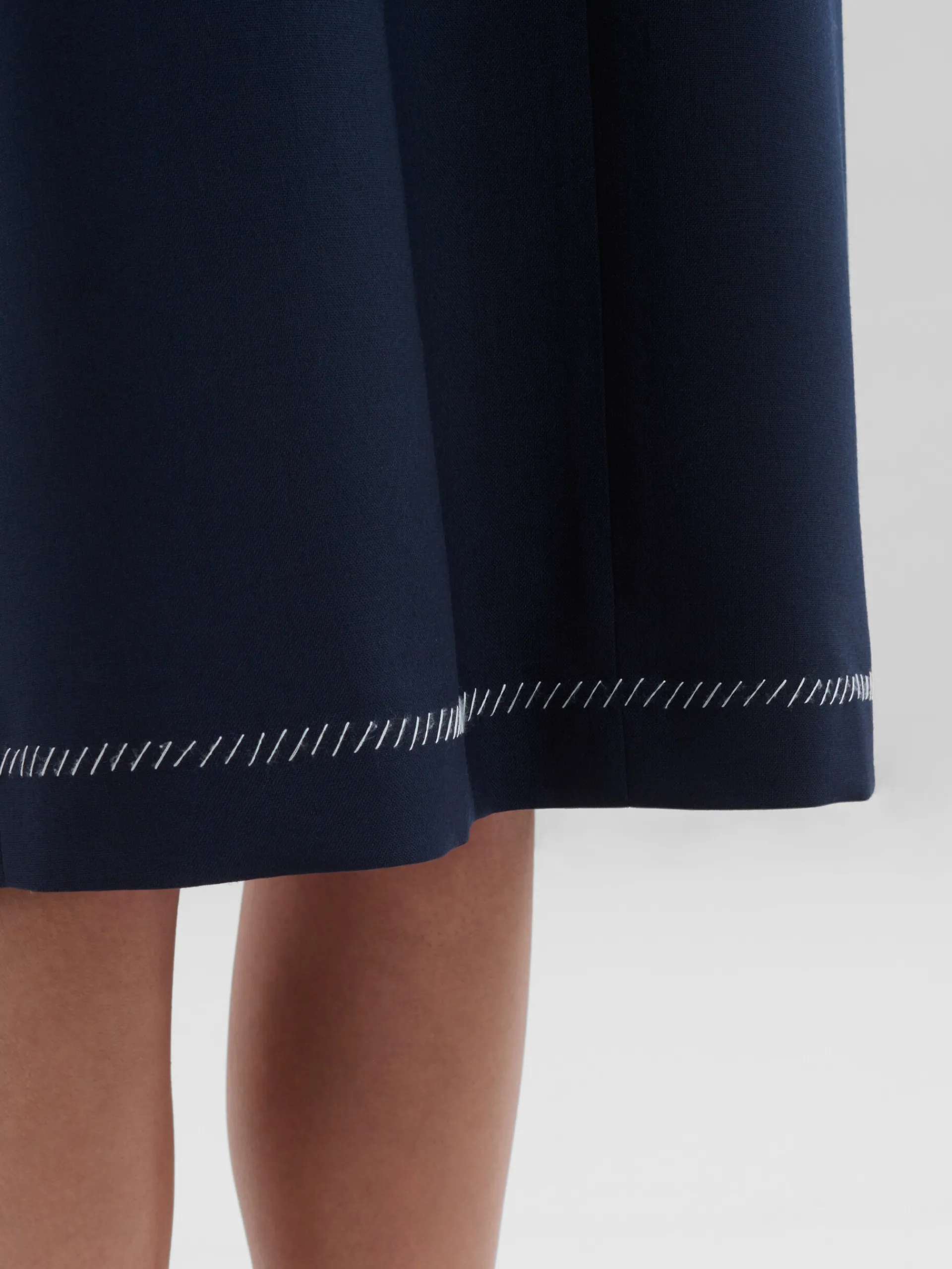 Dresses>Marni Deep Blue Tropical Wool V-neck Dress BLUBLACK