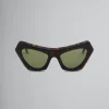 Sunglasses | Sunglasses>Marni Devil's Pool Havana Sunglasses OLIVEGREEN/RED/BORDEAUX