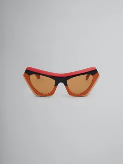 Sunglasses | Sunglasses>Marni Devil's Pool Striped Sunglasses MULTICOLORSTRIPESORANGE
