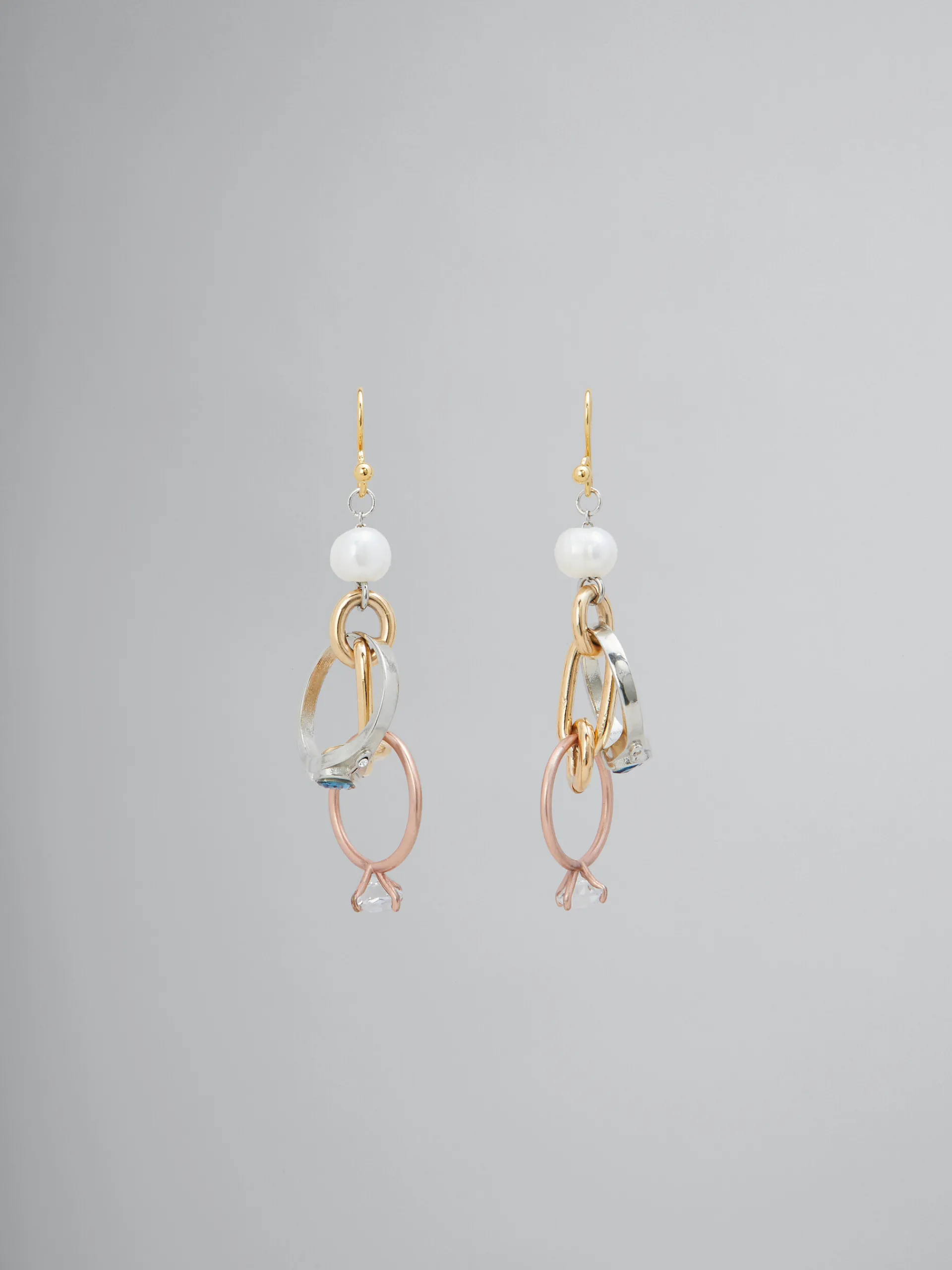 Earrings>Marni Drop Earrings With Chains And Rings VINTAGE/DEEP GOLD