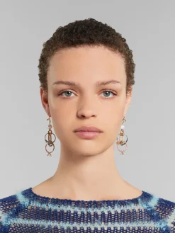 Earrings>Marni Drop Earrings With Chains And Rings VINTAGE/DEEP GOLD