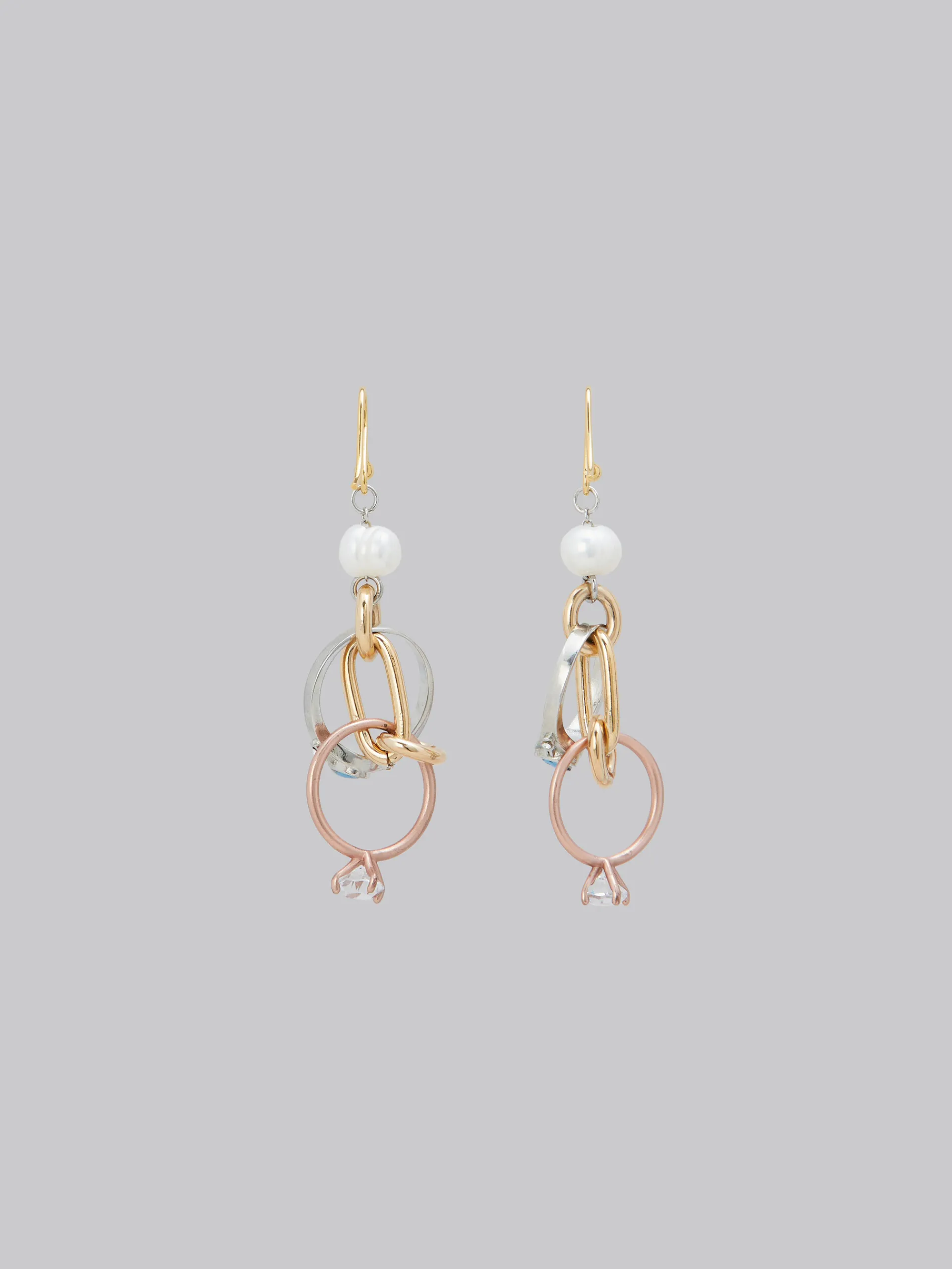 Earrings>Marni Drop Earrings With Chains And Rings VINTAGE/DEEP GOLD