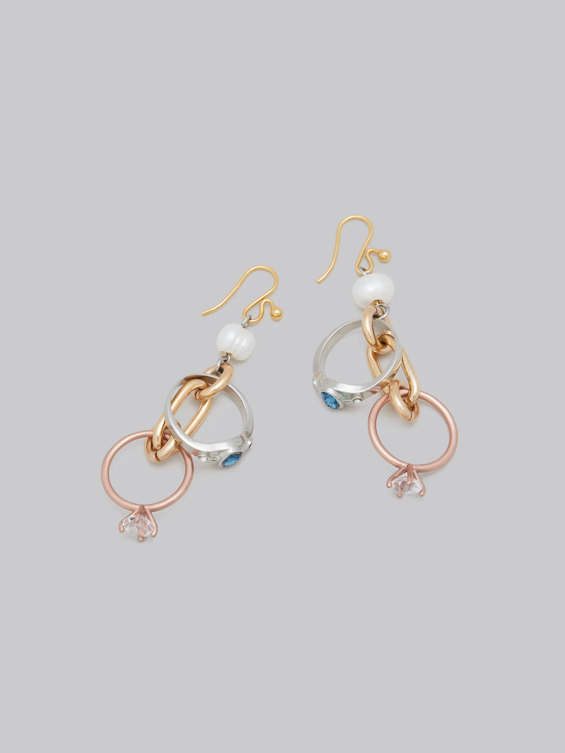 Earrings>Marni Drop Earrings With Chains And Rings VINTAGE/DEEP GOLD