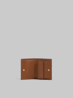 Wallets & Small Leather Goods>Marni Dusty Pink, Pink And Brown Saffiano Leather Bi-fold Wallet ARABESQUE/TALC/BLUMARINE