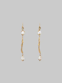 Earrings>Marni Gold Dangle Earrings With River s PEARL