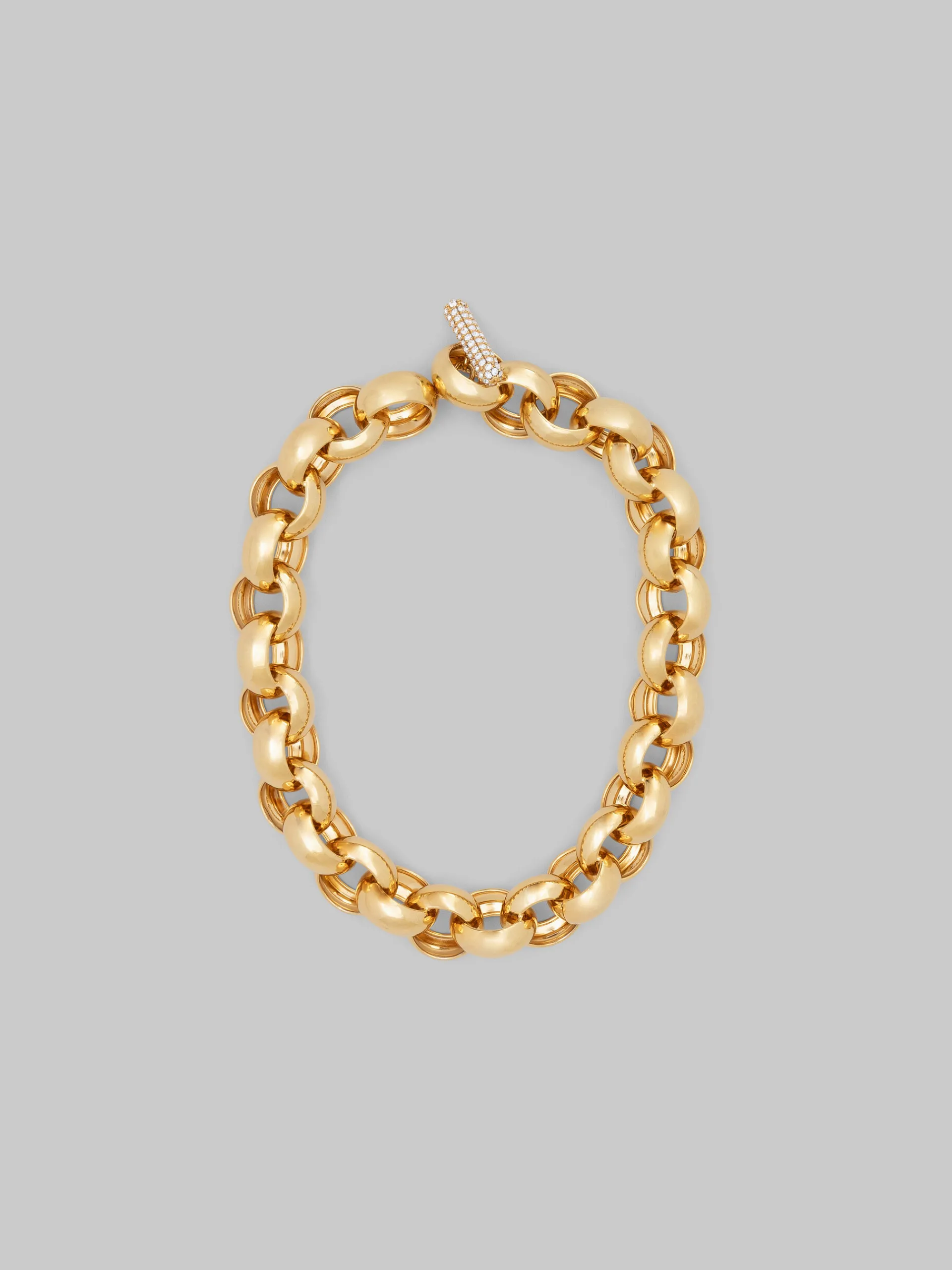 Necklaces>Marni Ring Choker With Rhinestone Clasp GOLD