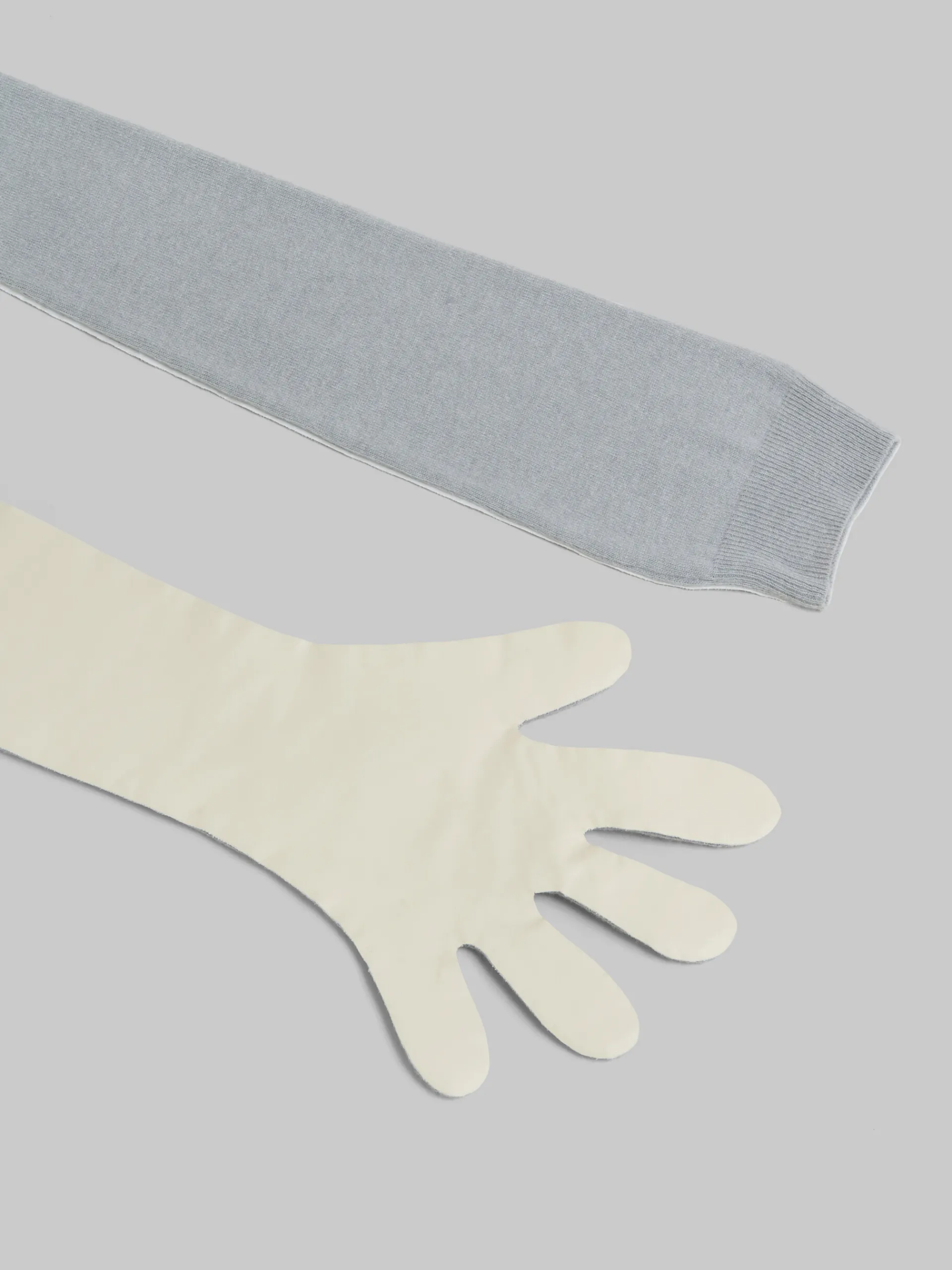 Other Accessories>Marni Gray And White Wool And Cashmere Long Gloves SODIUM