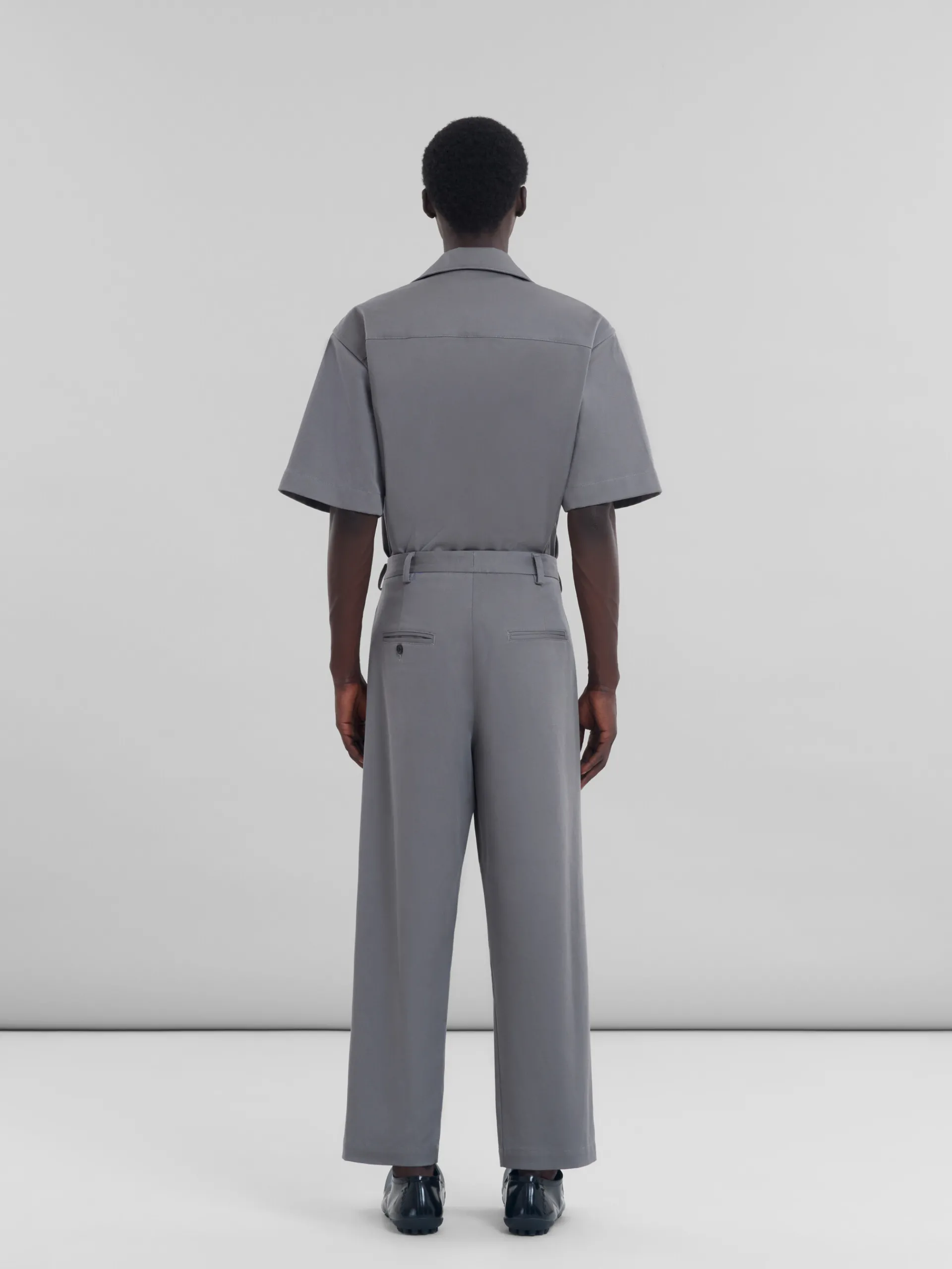 Pants>Marni Gray Gabardine Classic Trousers ANTIQUE SILVER