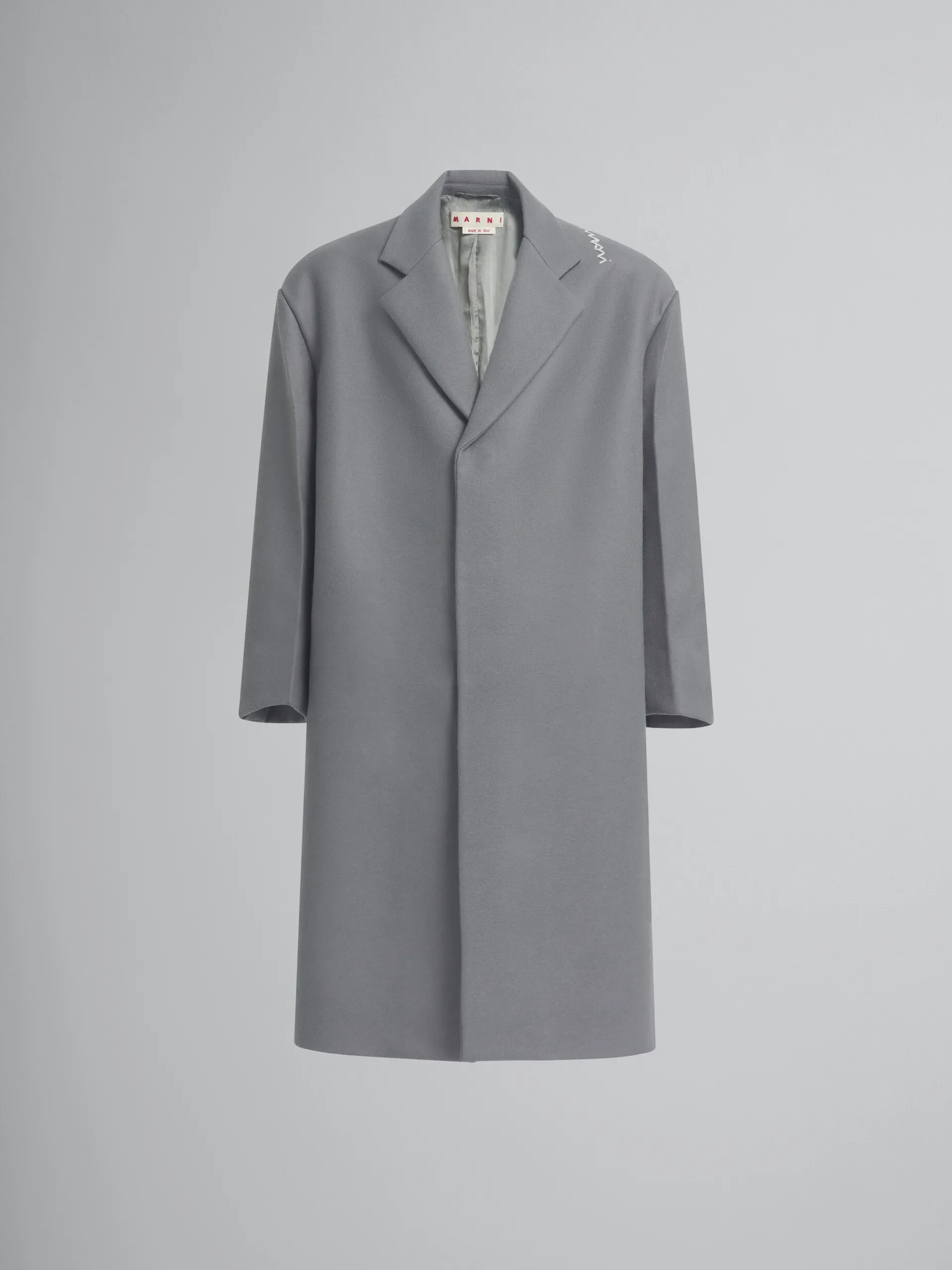Coats & Jackets>Marni Gray Wool Oversized Coat ANTIQUE SILVER