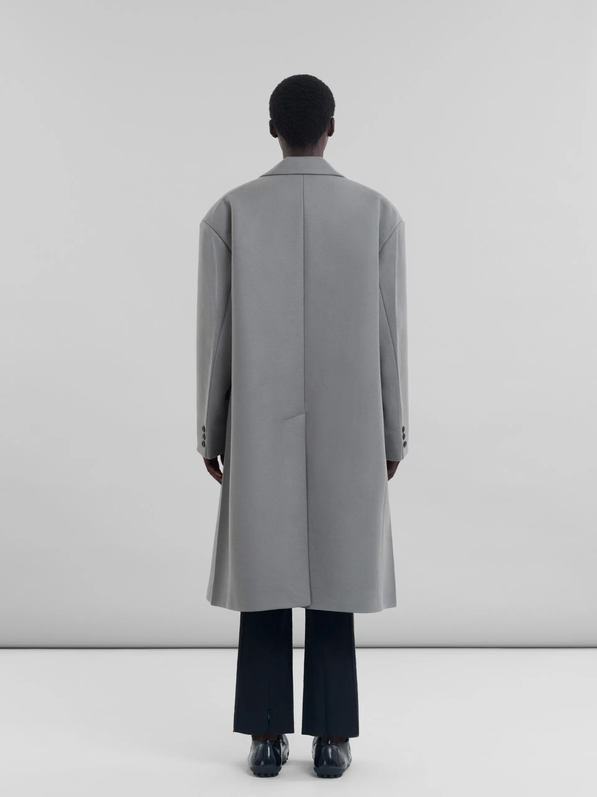 Coats & Jackets>Marni Gray Wool Oversized Coat ANTIQUE SILVER