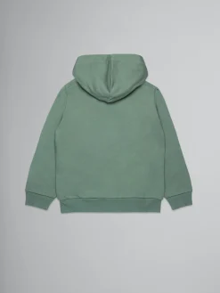 Kids>Marni Green Hooded Sweatshirt With Embroidered Logo DEEP LICHEN GREEN