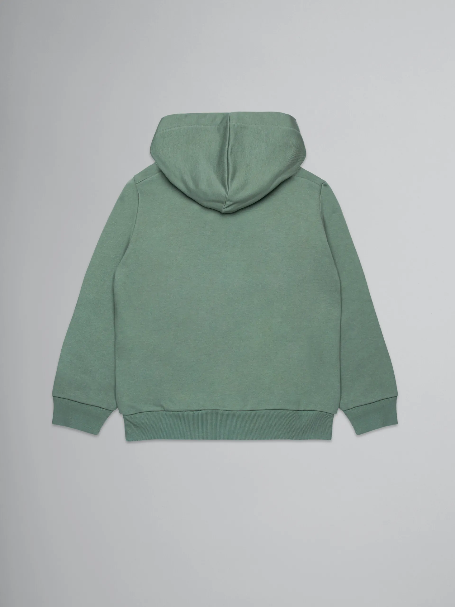 Kids>Marni Green Hooded Sweatshirt With Embroidered Logo DEEP LICHEN GREEN