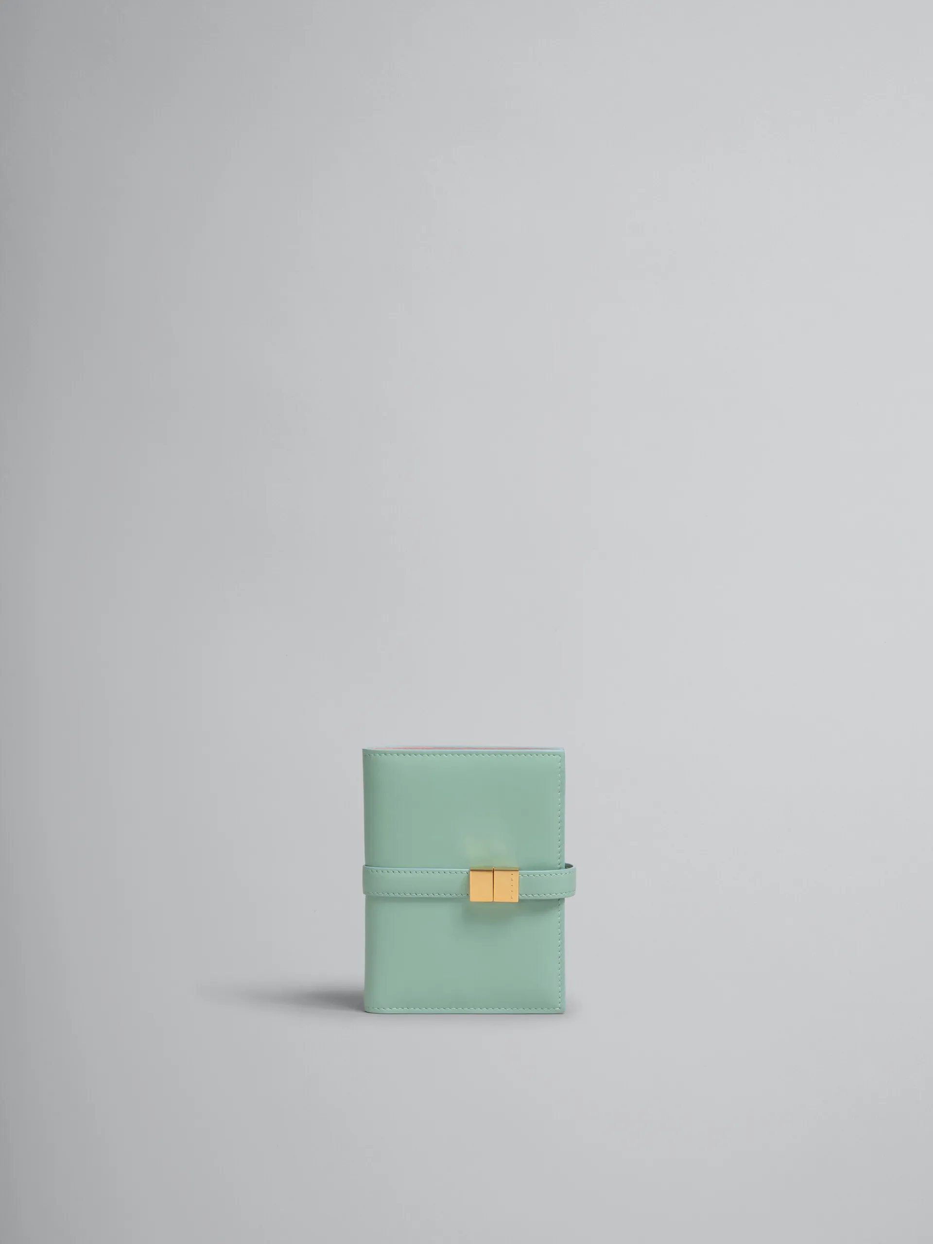 Wallets & Small Leather Goods>Marni Green Leather Bifold Prisma Wallet PALEMINT