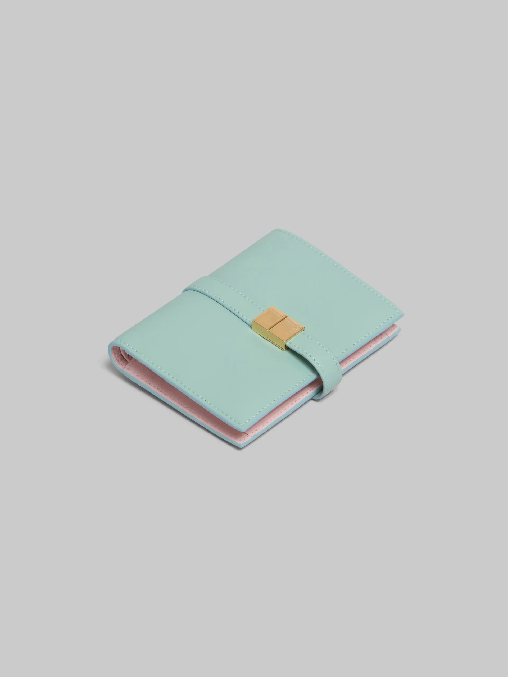 Wallets & Small Leather Goods>Marni Green Leather Bifold Prisma Wallet PALEMINT