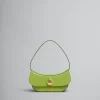 Shoulder Bags>Marni Green Leather Butterfly Small Hobo Bag KIWI