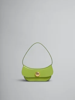 Shoulder Bags>Marni Green Leather Butterfly Small Hobo Bag KIWI
