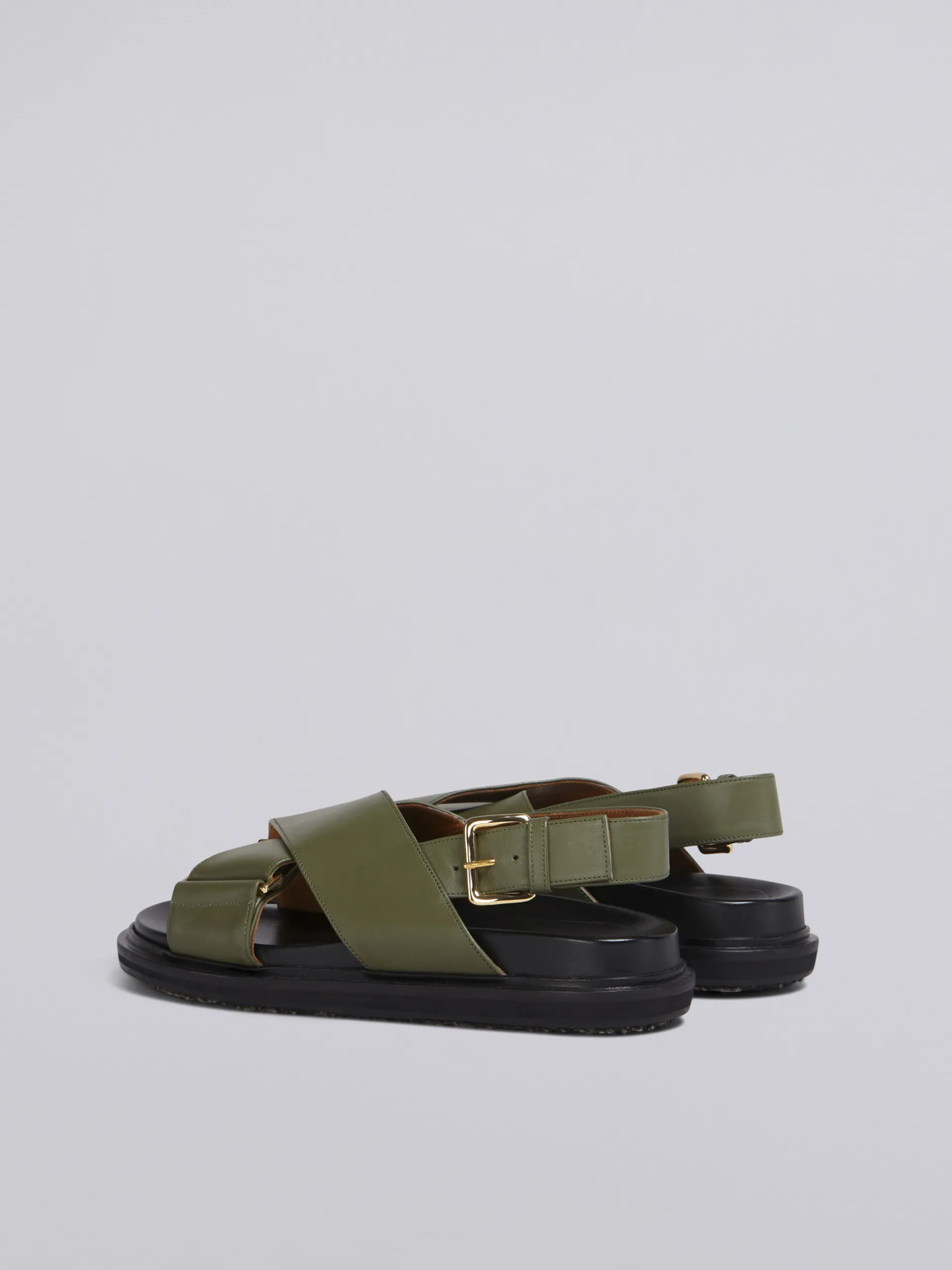 Slides & Sandals | Fussbett>Marni Green Leather Fussbett DARKOLIVE