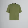Tops & T-Shirts>Marni Green Organic Cotton T-shirt With Mini Logo LEAV GREEN