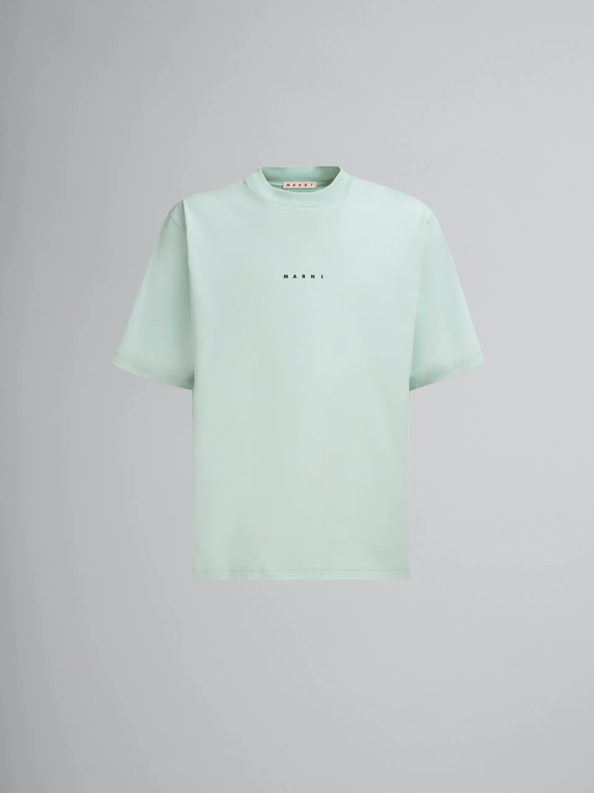 Tops & T-Shirts>Marni Green Organic Cotton T-shirt With Mini Logo LINDEN