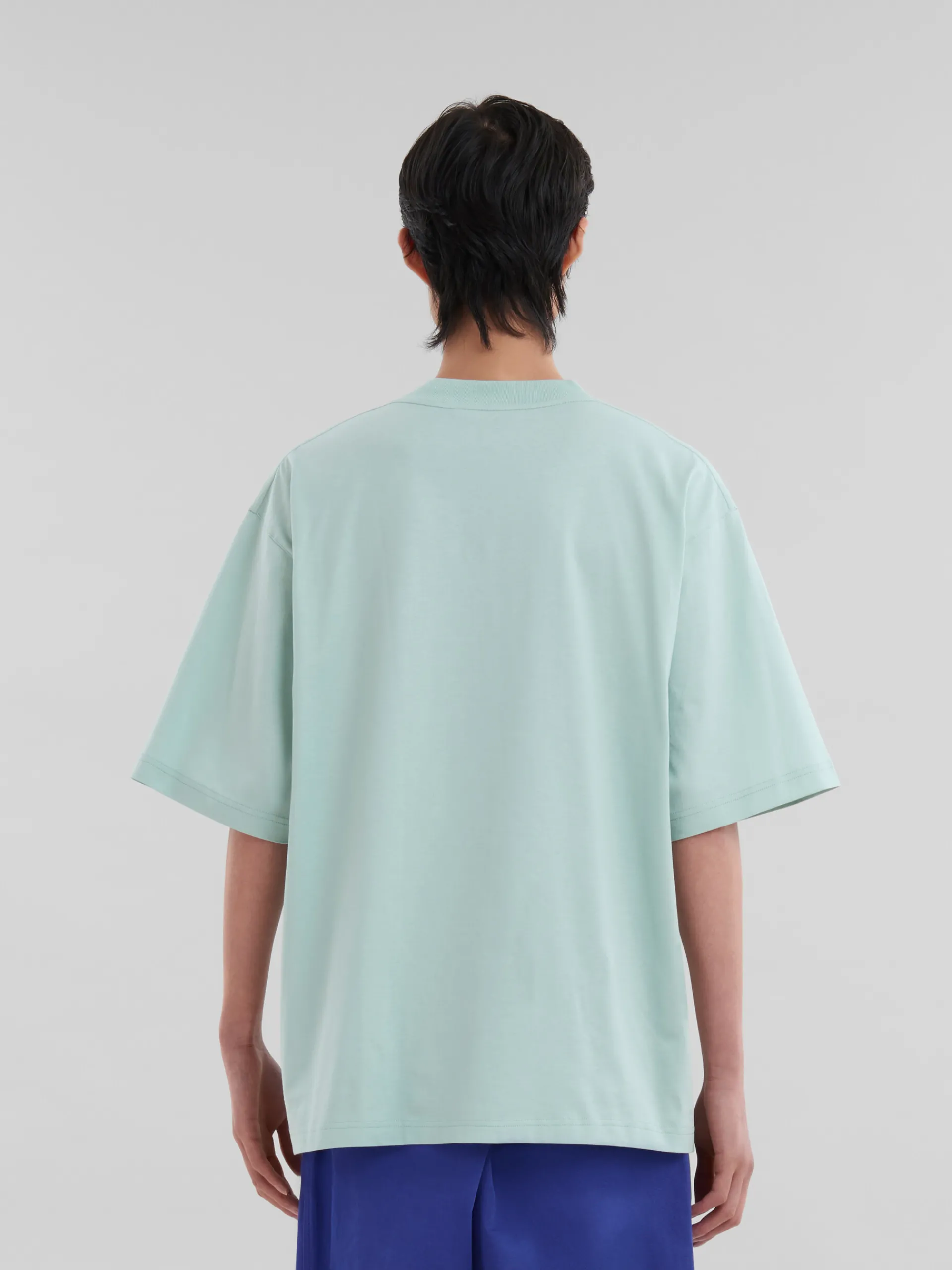 Tops & T-Shirts>Marni Green Organic Cotton T-shirt With Mini Logo LINDEN