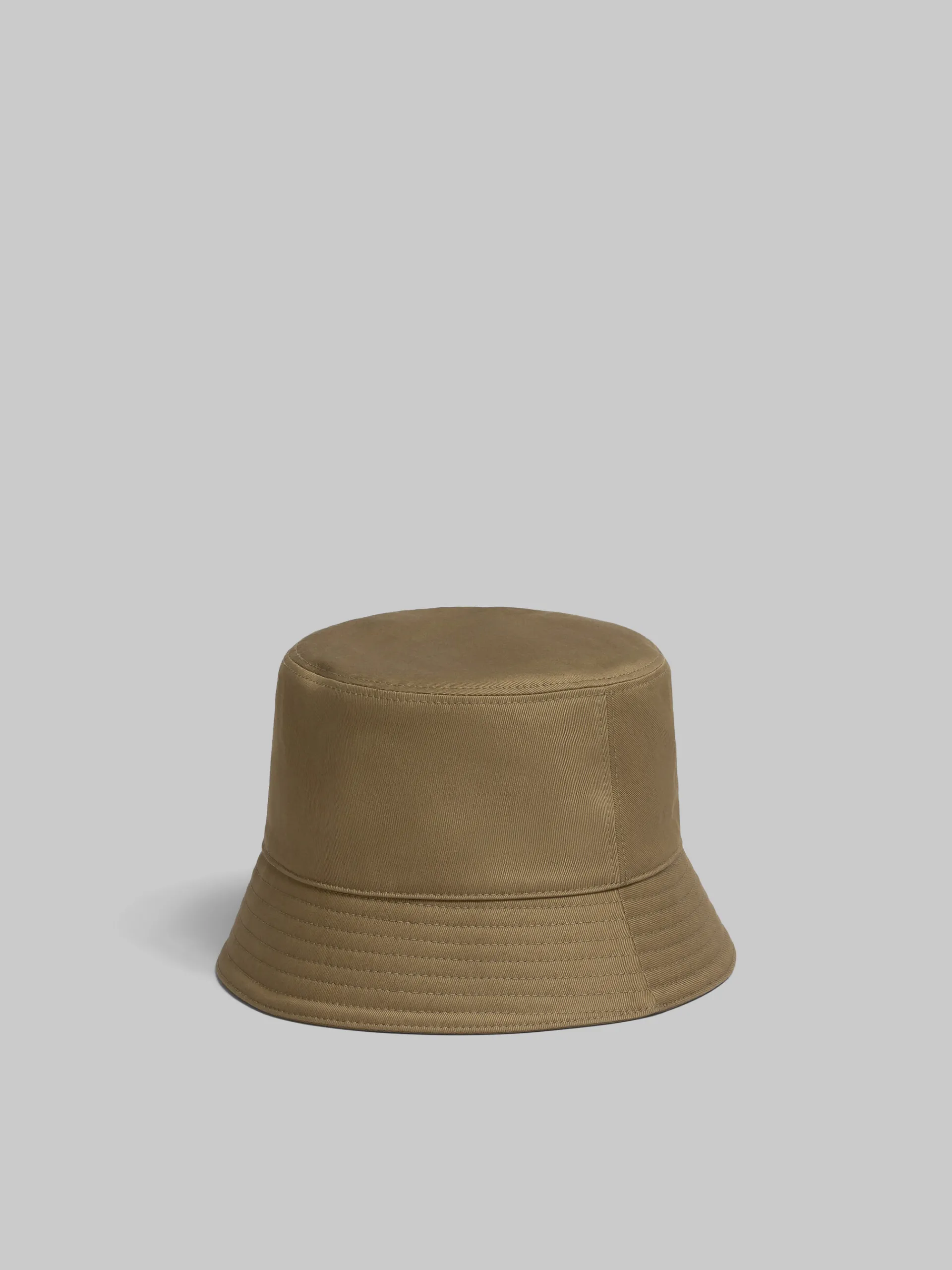 Hats>Marni Green Organic Gabardine Bucket Hat With Embroidered Logo OLIVE