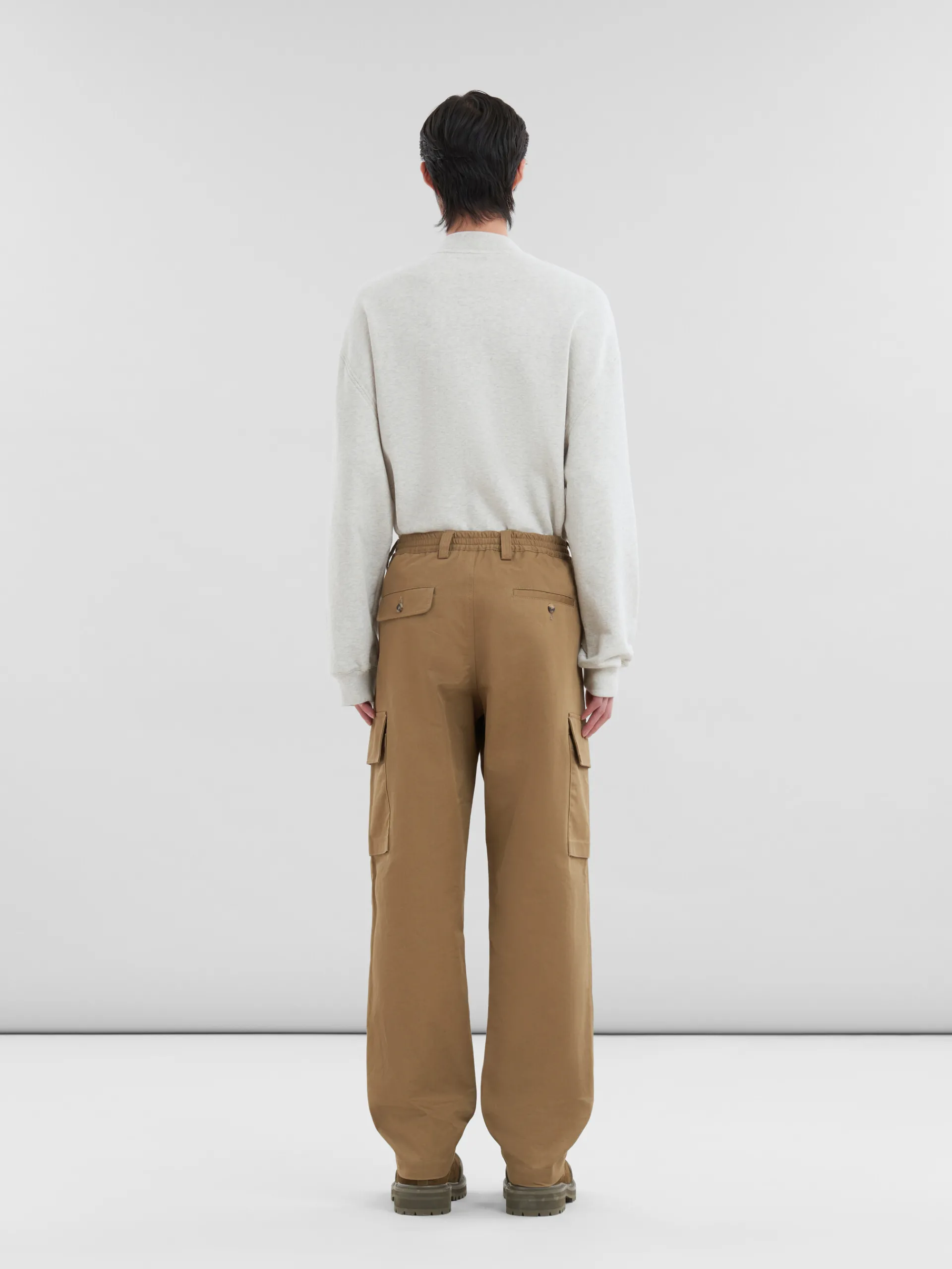 Matching Sets | Pants>Marni Green Organic Gabardine Cargo Pants OLIVE