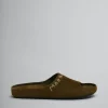 Fussbett Sabot>Marni Green Suede Fusslide Sandal OLIVE