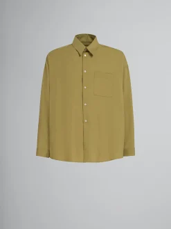 Matching Sets | Tops & T-Shirts>Marni Green Tropical Wool Long-sleeved Shirt LIME