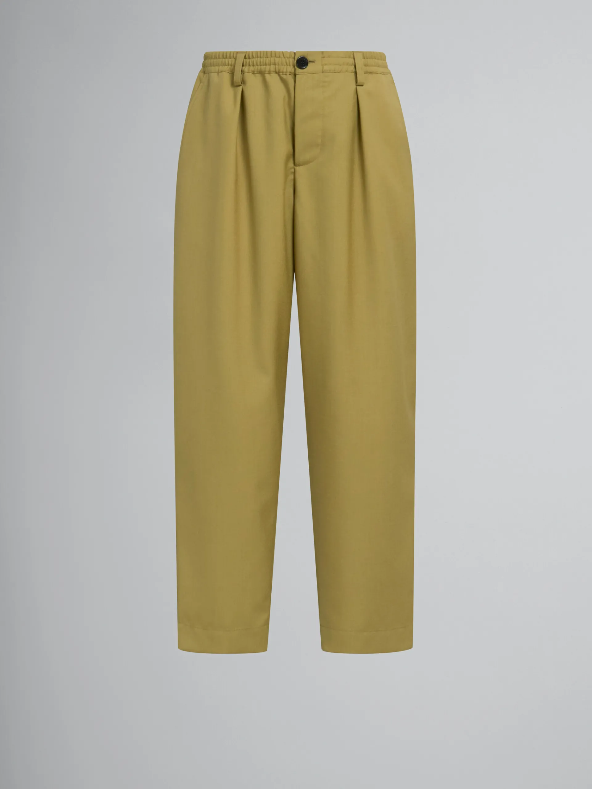 Matching Sets | Pants>Marni Green Tropical Wool Trousers With Drawstring Waist LIME