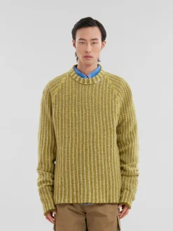 Knitwear>Marni Green Wool-cashmere Jumper With Dégradé Stripes CITRONELLLE