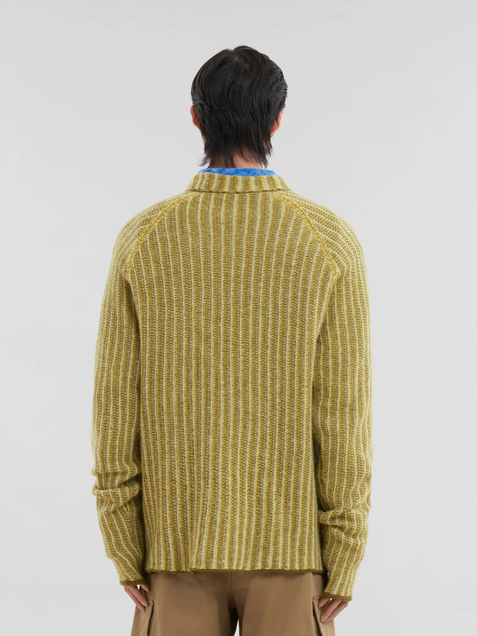 Knitwear>Marni Green Wool-cashmere Jumper With Dégradé Stripes CITRONELLLE