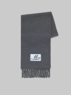 Scarves>Marni Grey Alpaca Scarf ANTIQUE SILVER