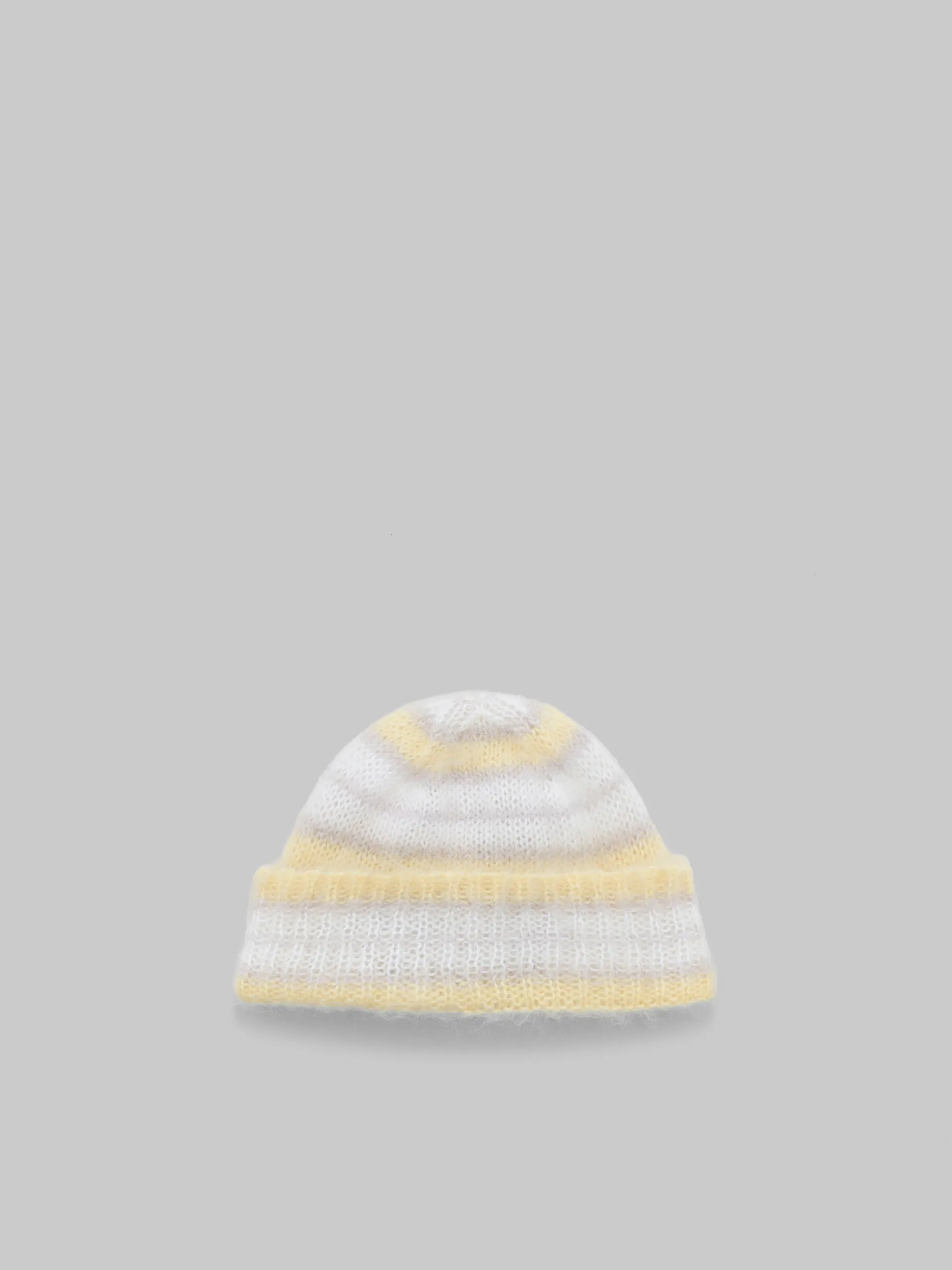 Hats>Marni Grey Brushed Mohair Beanie With Stripes TONIC