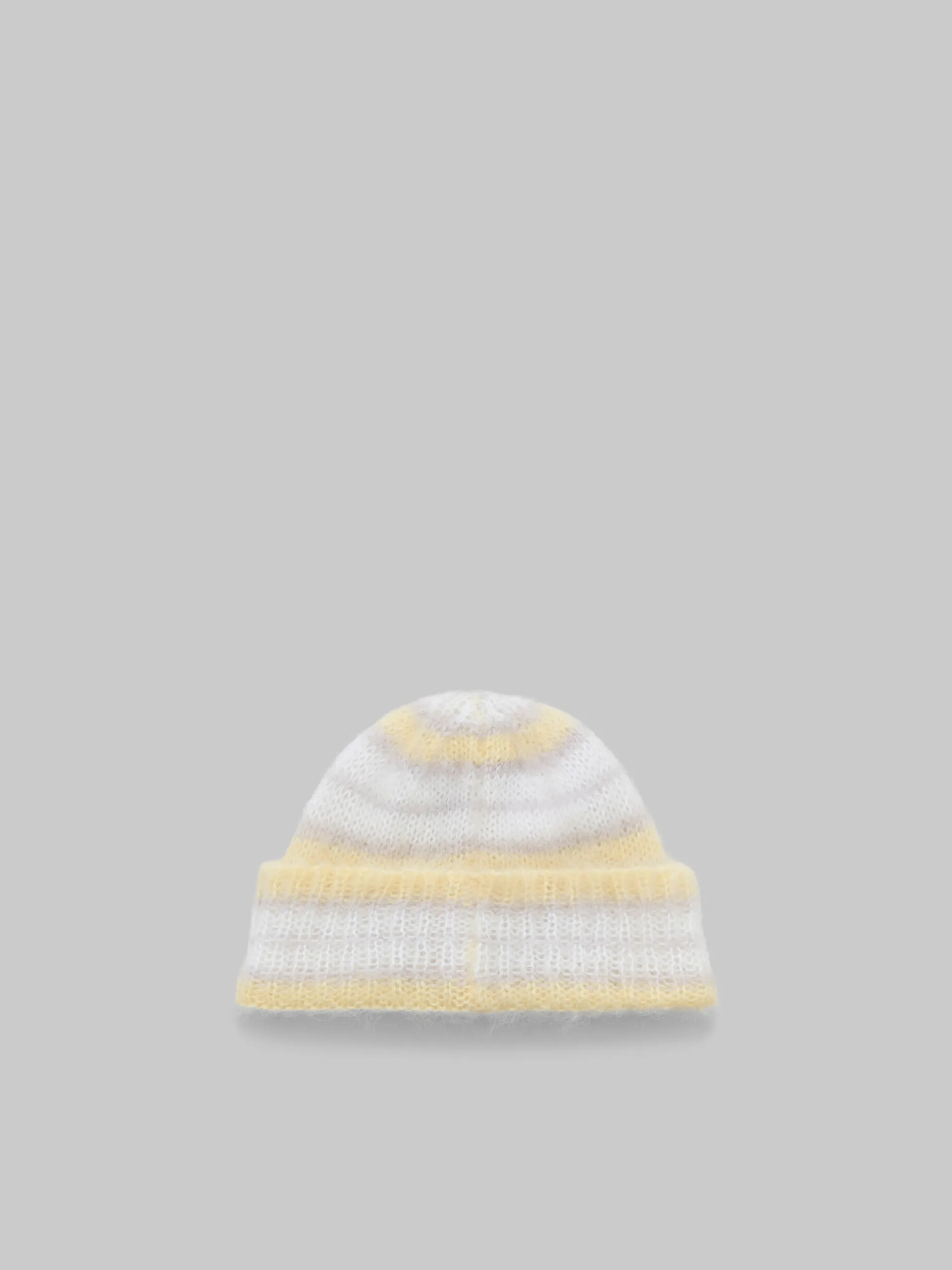 Hats>Marni Grey Brushed Mohair Beanie With Stripes TONIC