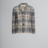 Matching Sets | Coats & Jackets>Marni Grey Checked Wool Jacket With Mending SLATE