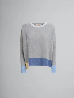 Knitwear>Marni Grey Colour-block Cashmere Jumper SODIUM