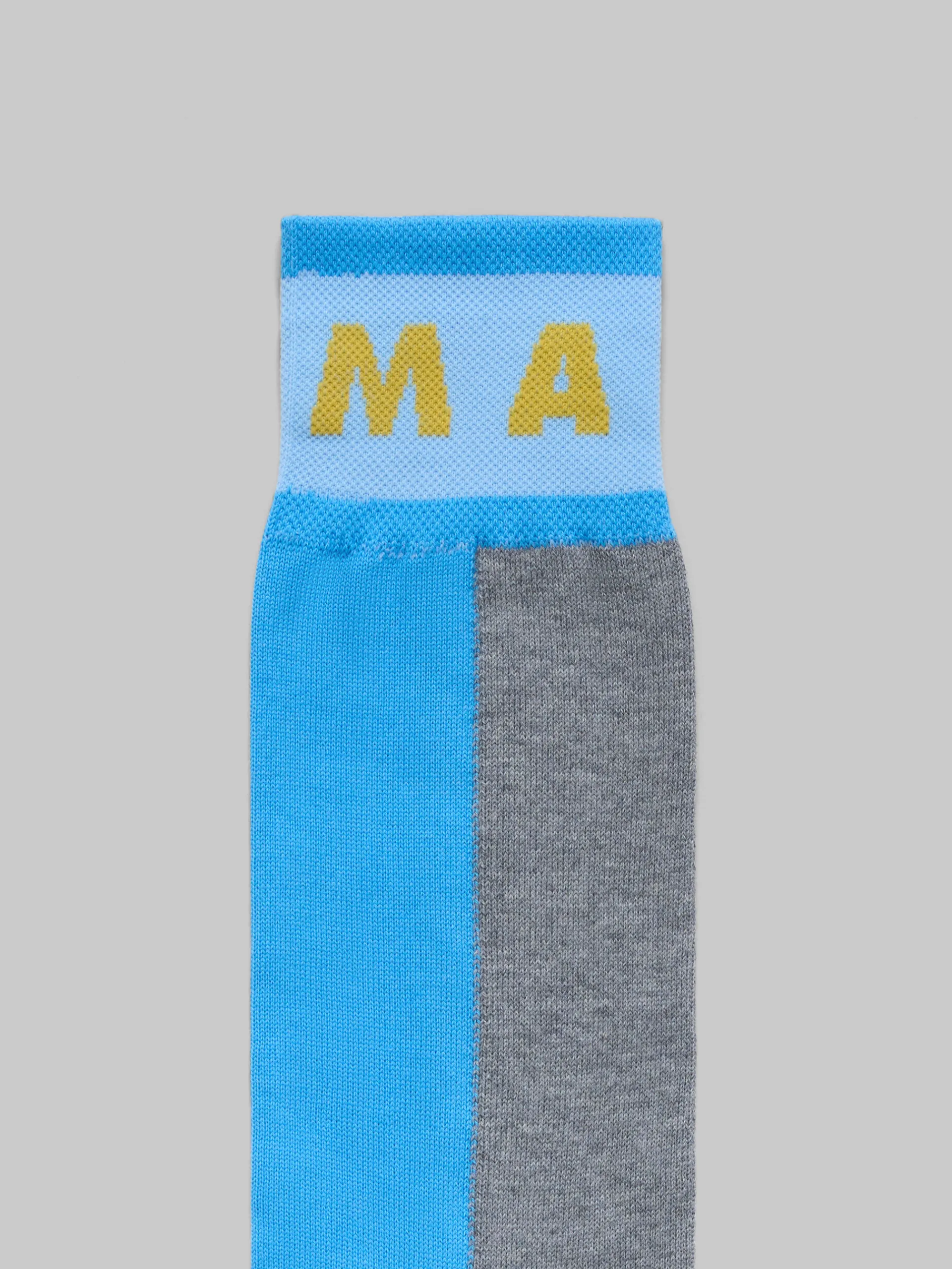 Socks>Marni Grey Colour-block Cotton Socks SODIUM