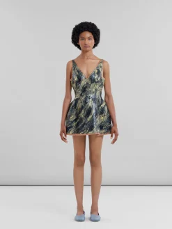 Dresses>Marni Grey Hand-painted Duchesse Corset Dress POMPEII