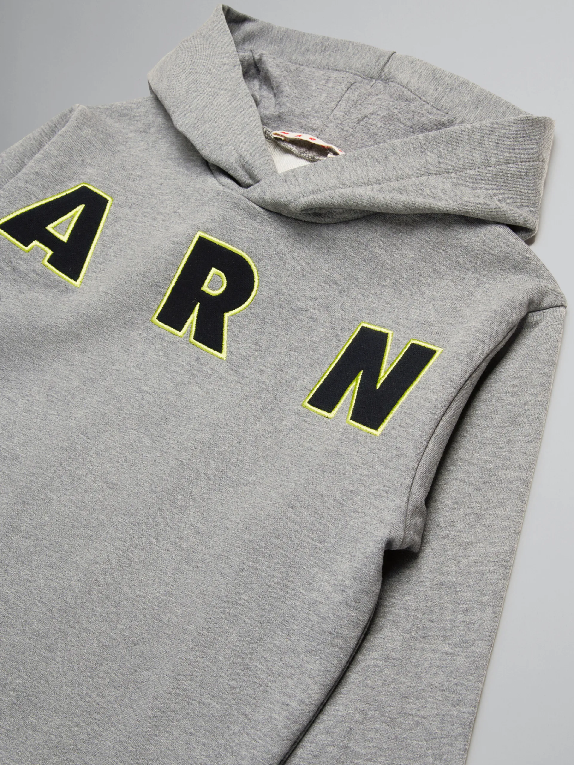 Kids>Marni Grey Hooded Sweatshirt With Embroidered Logo MEDIUM GRAY MELANGE