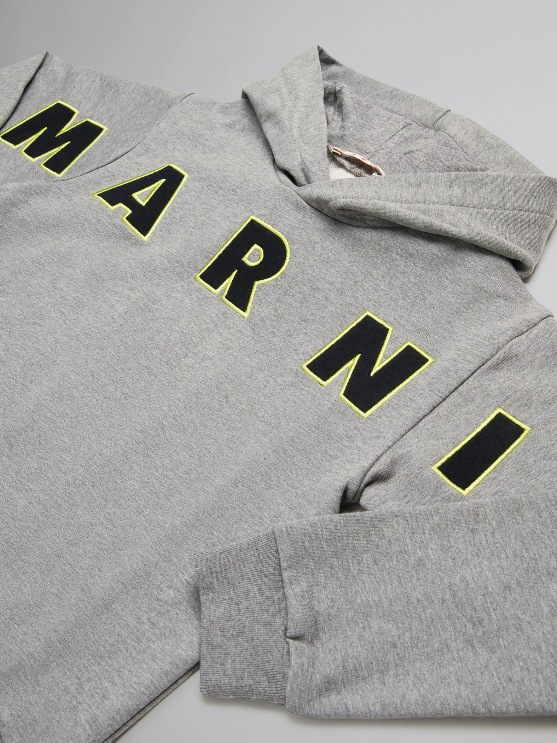 Kids>Marni Grey Hooded Sweatshirt With Embroidered Logo MEDIUM GRAY MELANGE