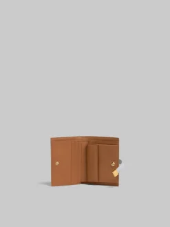 Wallets & Small Leather Goods>Marni Grey Leather Bifold Prisma Wallet SODIUM