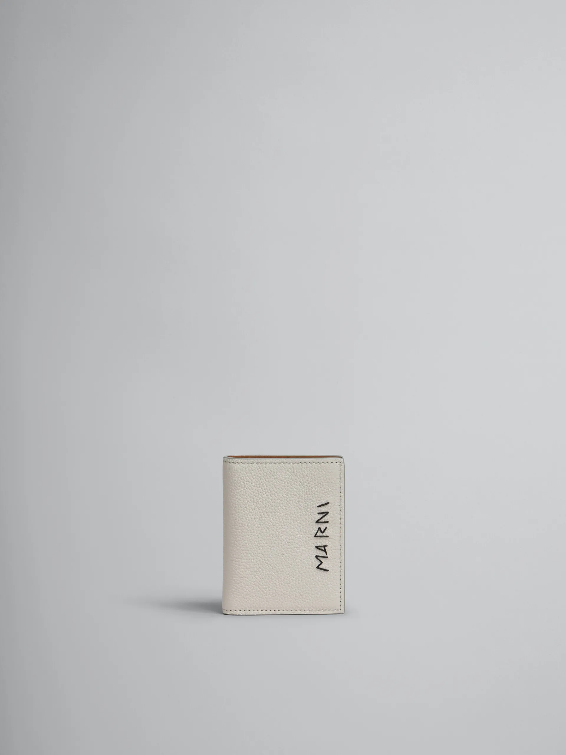 Wallets & Small Leather Goods>Marni Grey Leather Bifold Wallet With Mending LIGHTGREY