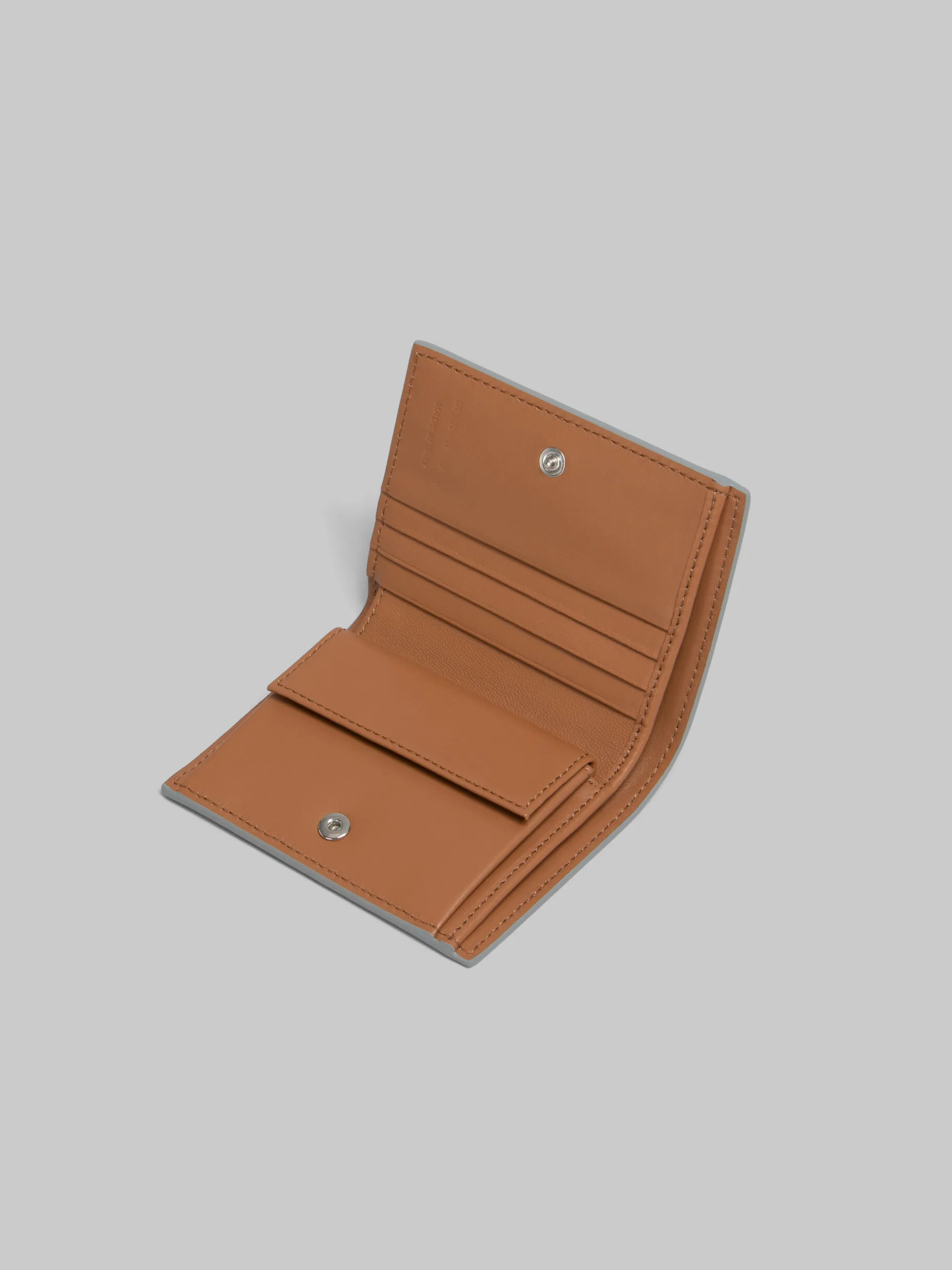 Wallets & Small Leather Goods>Marni Grey Leather Bifold Wallet With Mending LIGHTGREY