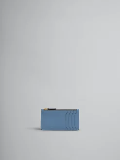 Wallets & Small Leather Goods>Marni Grey Leather Card Case OPAL