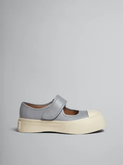 Sneakers | Pablo>Marni Grey Leather Mary Jane Sneaker DOLPHIN